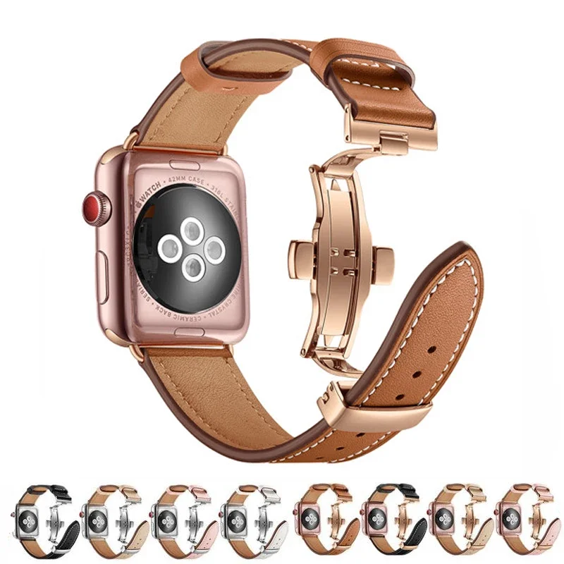 

Ремешок кожаный для Apple Watch 38-44 мм iWatch Series 6 SE 5 4 3 2