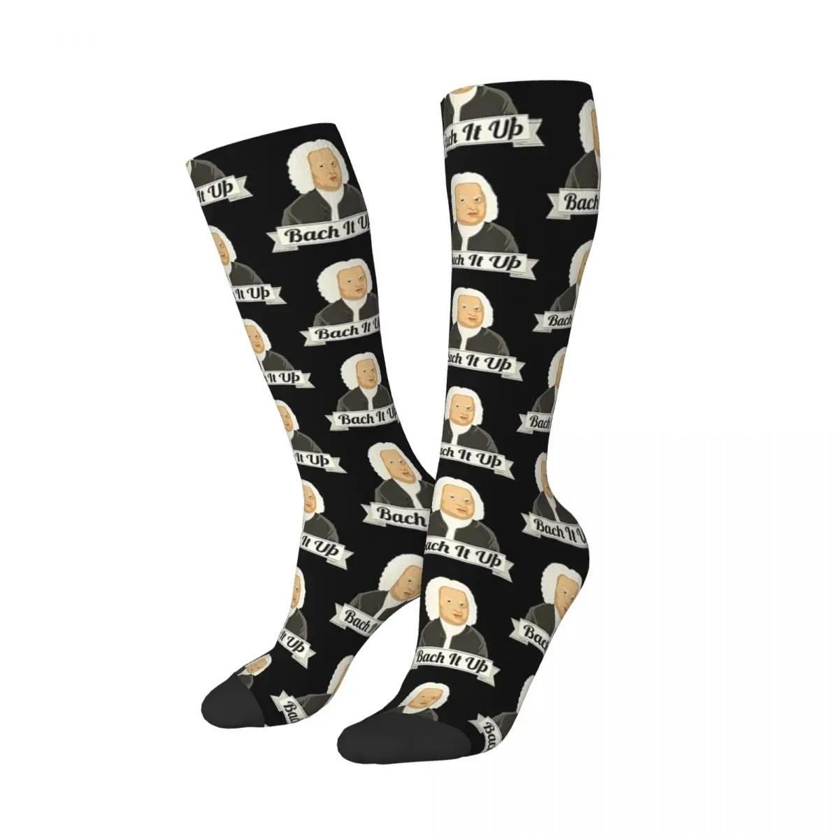 Bach It Up Johann Sebastian Bach Composer Print Socks Harajuku Stockings All Season Long Socks for Man's Woman's Birthday Gifts