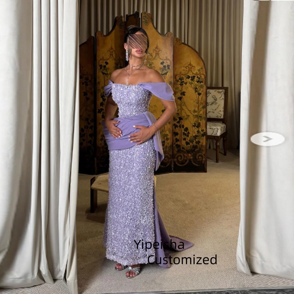 

Элегантное винтажное милое сиреневое платье русалки по индивидуальному заказу с вырезом лодочкой, торжественное платье для выпускного вечера, вечерние платья