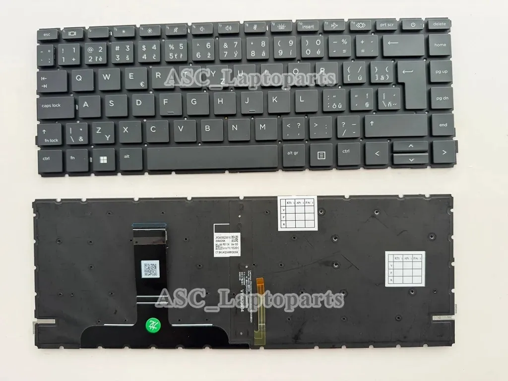 New Czech Slovak , Portuguese US Keyboard for HP ProBook 440 445 G8 , 440 445 G9 , 440 445 G10 Black without Frame, BACKLIT