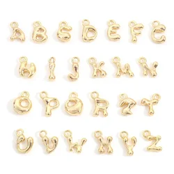 3 Piece Brass Charms 18K Real Gold Plated Capital Alphabet/ Letter Message