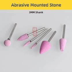 10pcs 3mm Shank Abrasive Mounted Stone Point For Rotary Tools Electric Grinding Stone Wheel Head Tools Accessories