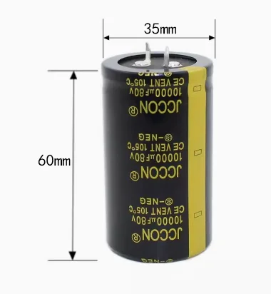 

Высококачественный Алюминиевый электролитический конденсатор 80V10000UF 80 в 10000UF 35x60 мм, высокая частота, низкое сопротивление, 2 шт.