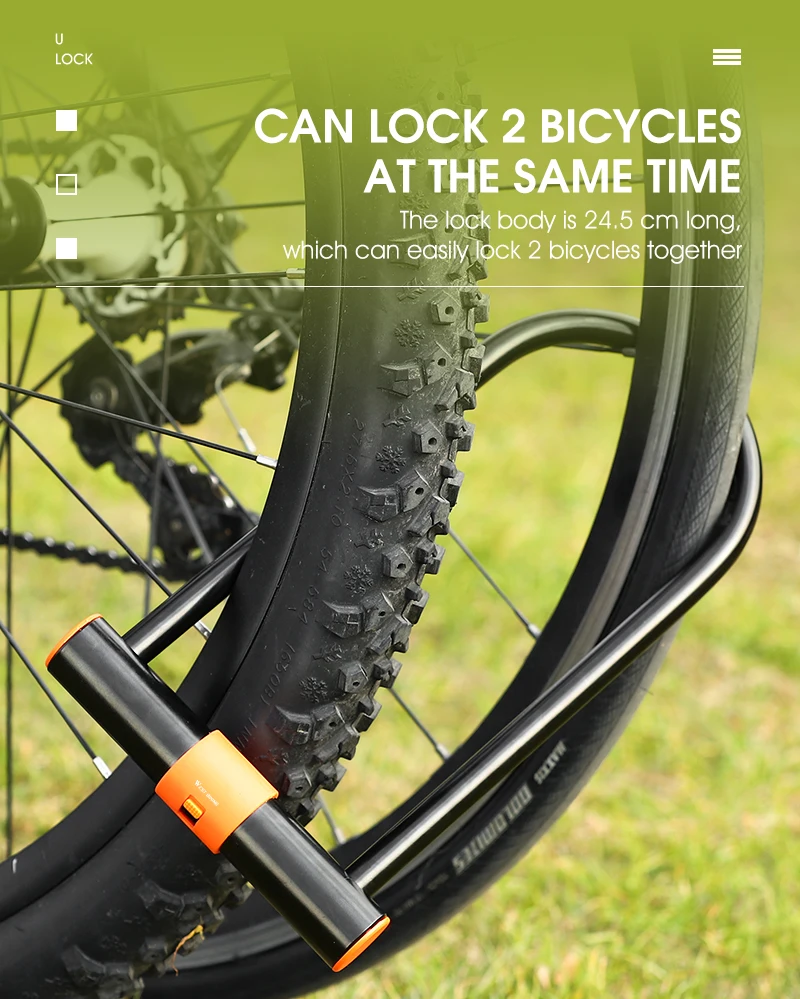 WEST RADFAHREN Carbon Stahl Fahrrad U Schloss Anti-Diebstahl Sichere MTB Straße Fahrrad Schloss Motorrad Roller Radfahren Zubehör – Detail 14