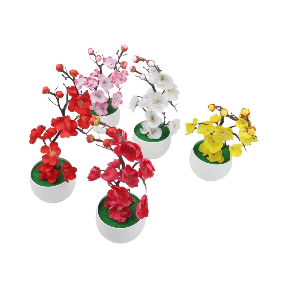 Artificial Wax for plum Blossom Bonsai Branch for Living Space Table Shelf Mantel Decor Fake Flower Plate Planting Arrangement