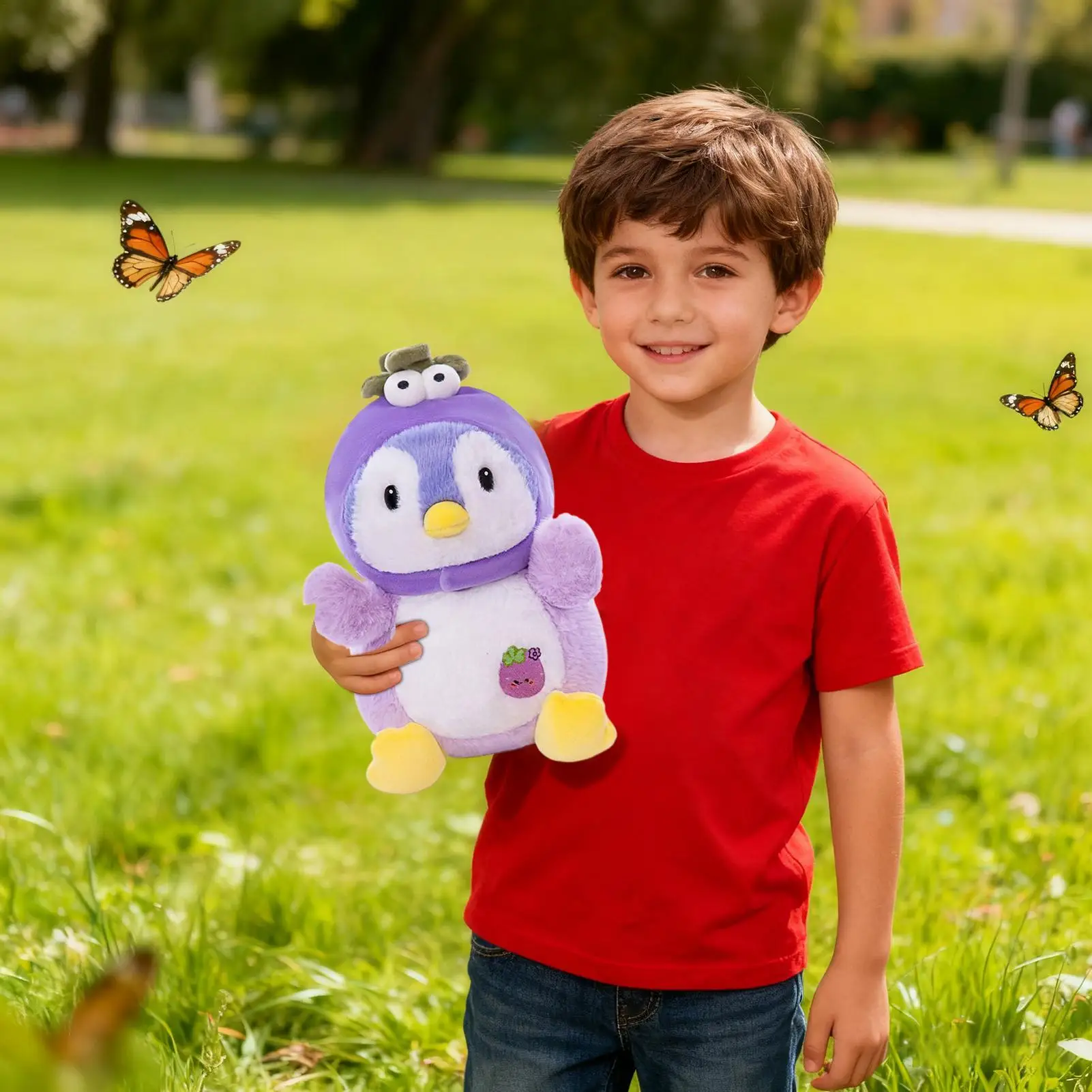 Pingüino de peluche, pingüino de fruta, muñeco de peluche, muñeco de animales de dibujos animados para niños, adolescentes, adultos, coleccionistas, hora de juegos, dormitorio de guardería