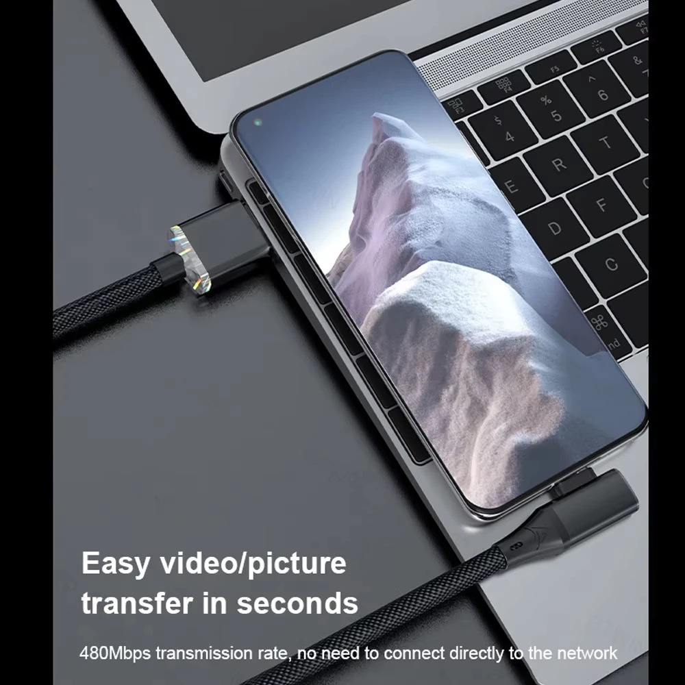 NNBILI 120W Super Fast Charging USB to Type C Cable 90 Degrees Elbow for Samsung Xiaomi Hwawei Redmi POCO Oneplus General Cable