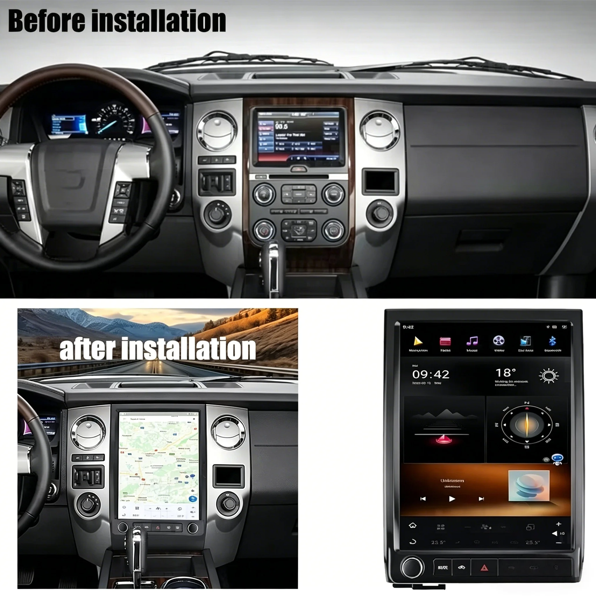 

Автомагнитола с экраном 12.1 дюйма для Ford Expedition 2015-2017, GPS-навигация, CarPlay, Android, мультимедийная система, видеоплеер