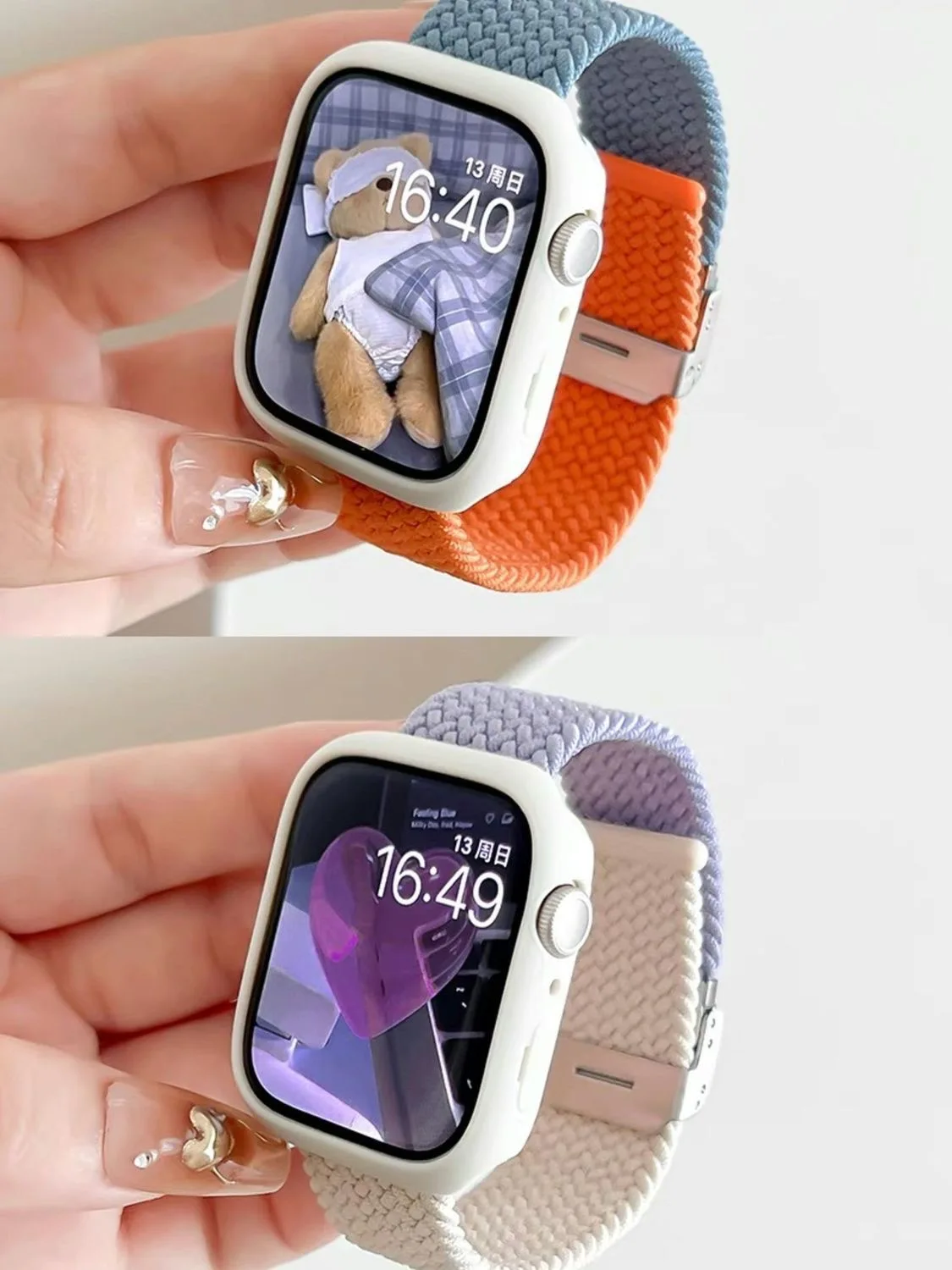 Nowy kontrastowy nylonowy pasek SE pasujący do Apple iWatch8 elastyczny iWatch 9 generacji Apple Ultra