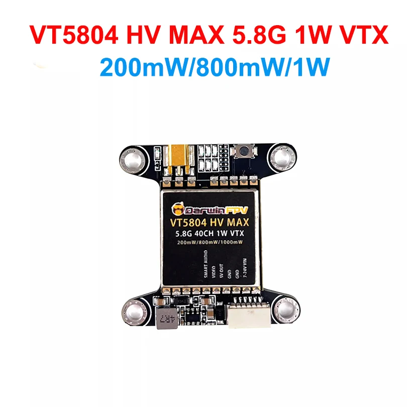 

DarwinFPV VT5804 HV MAX 5.8G 1W VTX Long Range VTX 200mW/800mW/1W MMCX For RC FPV Racing Drone Quadcopter