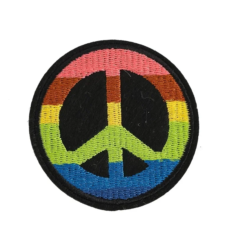 Mix Cartoon Hip Hop Wind Peace Rainbow Love Pattern Embroidery Cloth Sticker Cross-border Set Clothing Accessories Adhesive