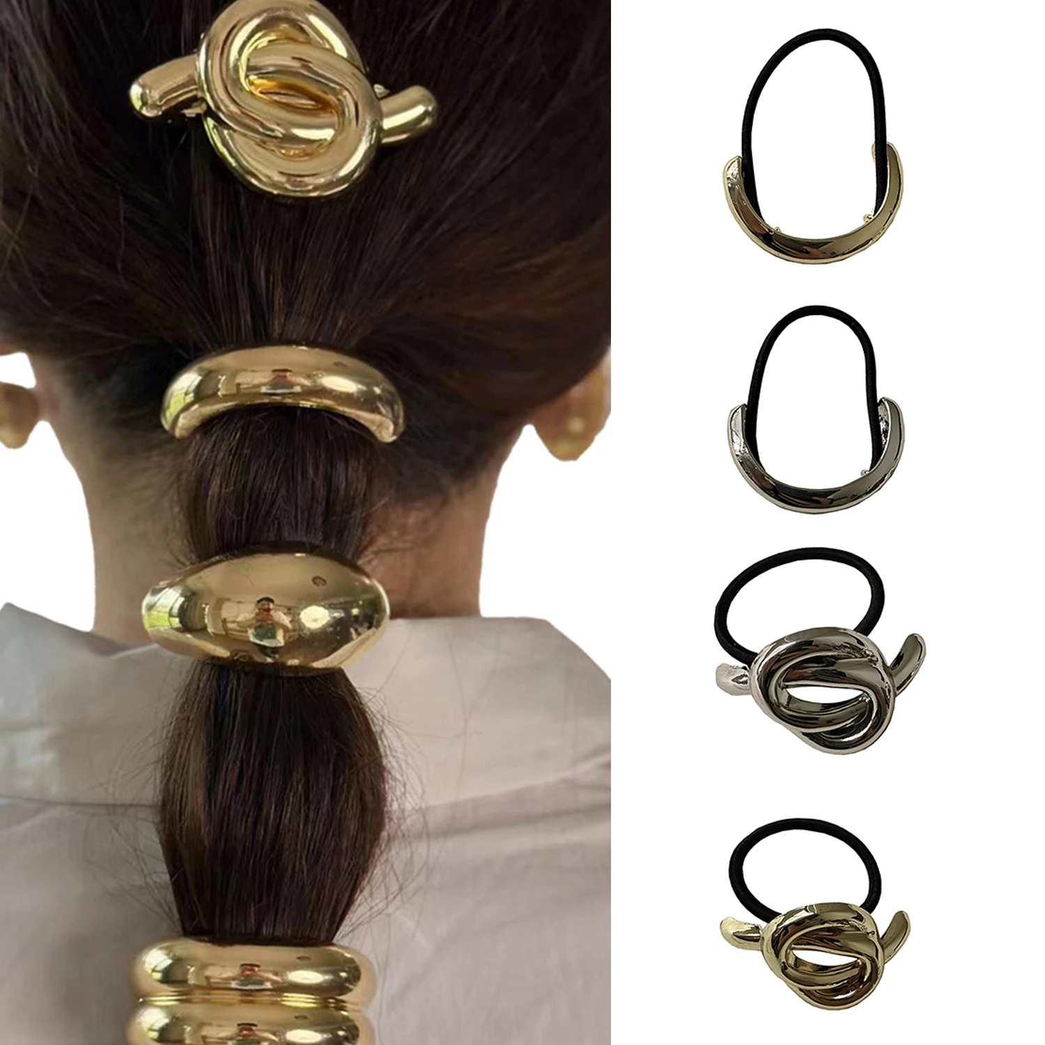

1PC Fashion Sexy Women Glossy Lady Leaf Hair Band Rope Headband Elastic Ponytail Holder Party Vacation Hairband Hair Accessories