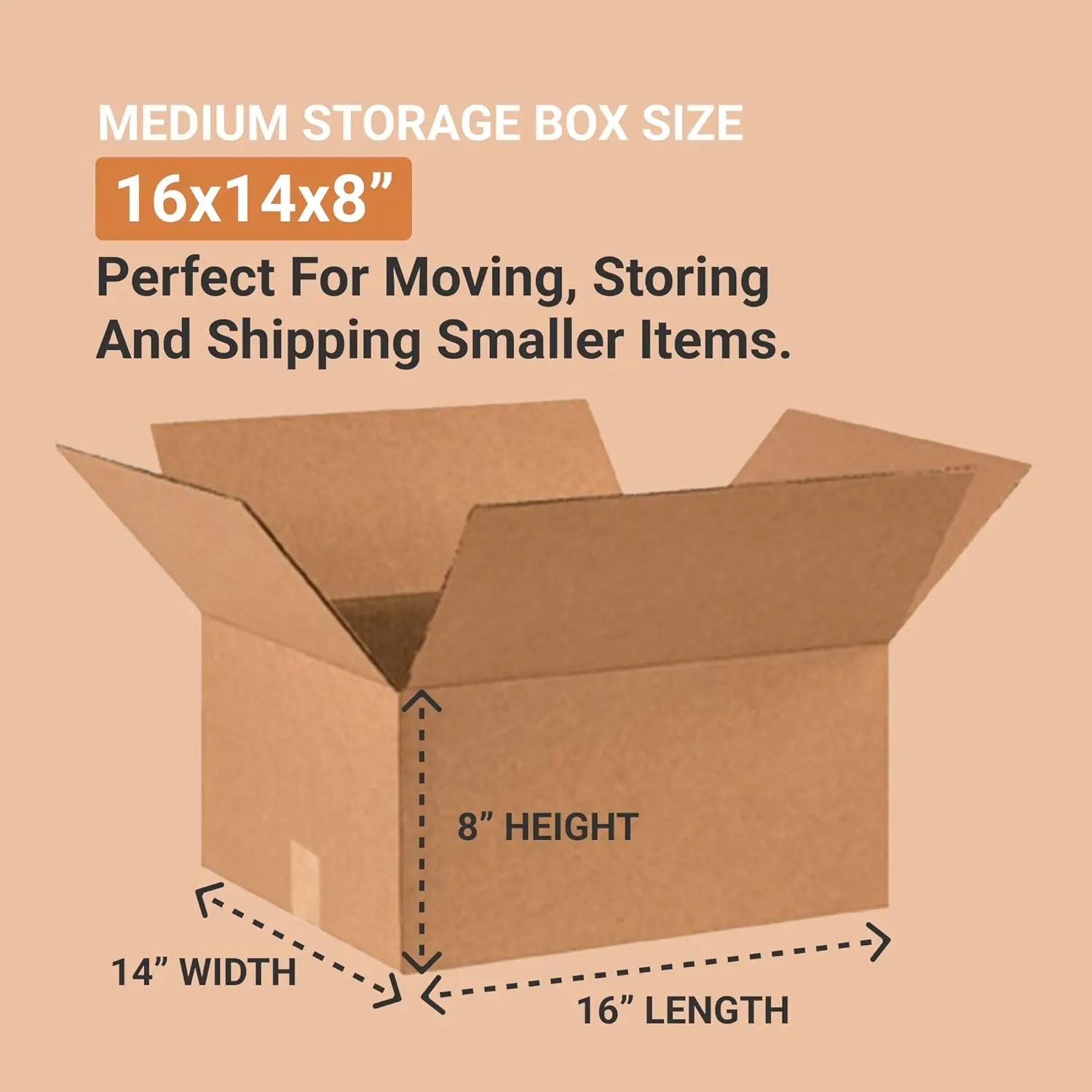 AVIDITI Shipping Boxes Medium 16"L x 14"W x 8"H, 25-Pack | Corrugated Cardboard Box for Packing, Moving and Storage