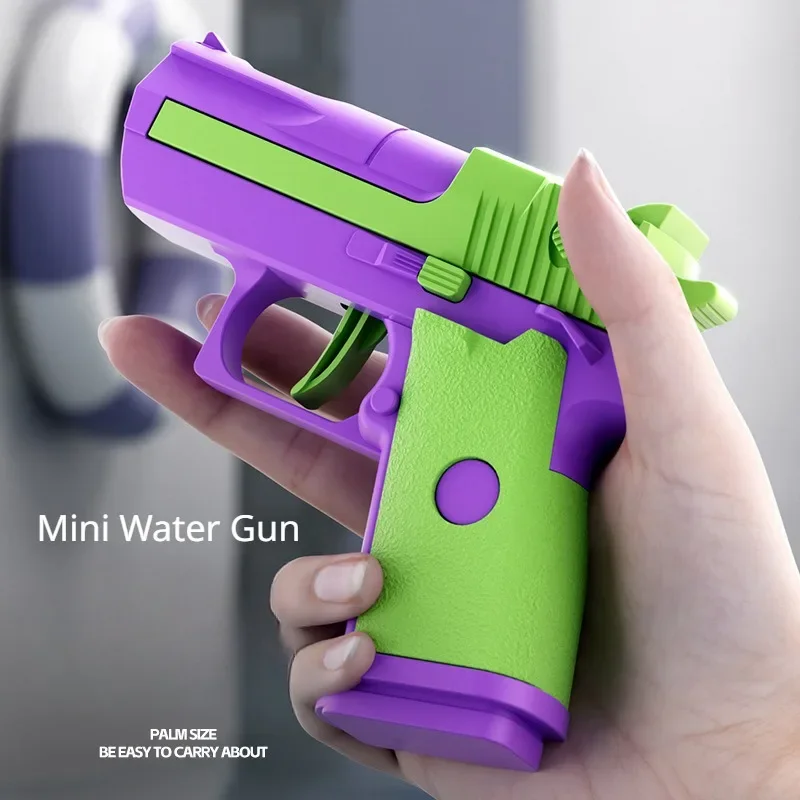 Hot Mini Desert Eagle Mechanical Continuous Firing Water Gun Small Pistol Summer Outdoor Beach Poor Toy Shoot Water Gun for Kids