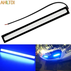1pcs 14cm Car Daylight Double Row Driving Daytime Running Lights Fog Bulb COB Auto Turn Signal lamp 12V Headlight Modification