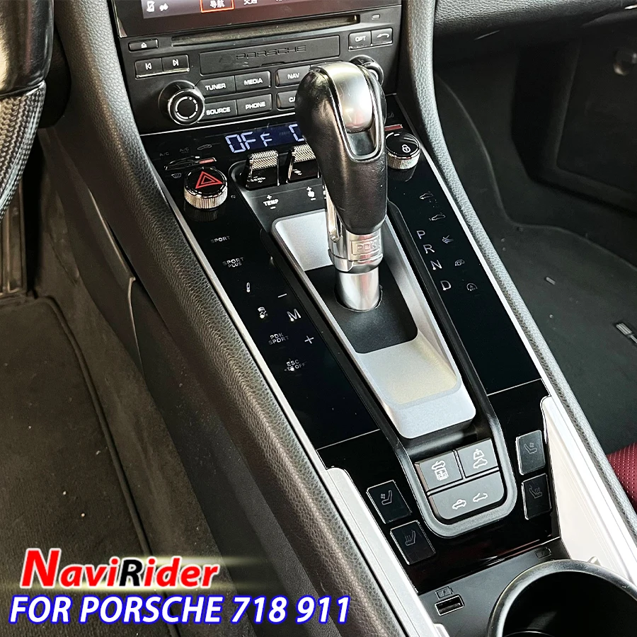 For Porsche 718 911 2016-2023 Car Center Console Saddle Touch Control Panel Plug And Play Accessories Interior Gear Shift Panel
