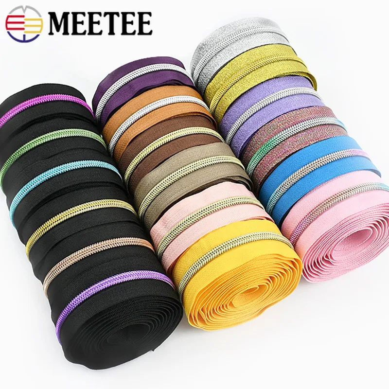 

1-10M 5# Nylon Zippers for Sewing Backpack Colored Decor Coil Roll Zipper Jacket Closure Zip DIY Garment Zips Repair Accessories