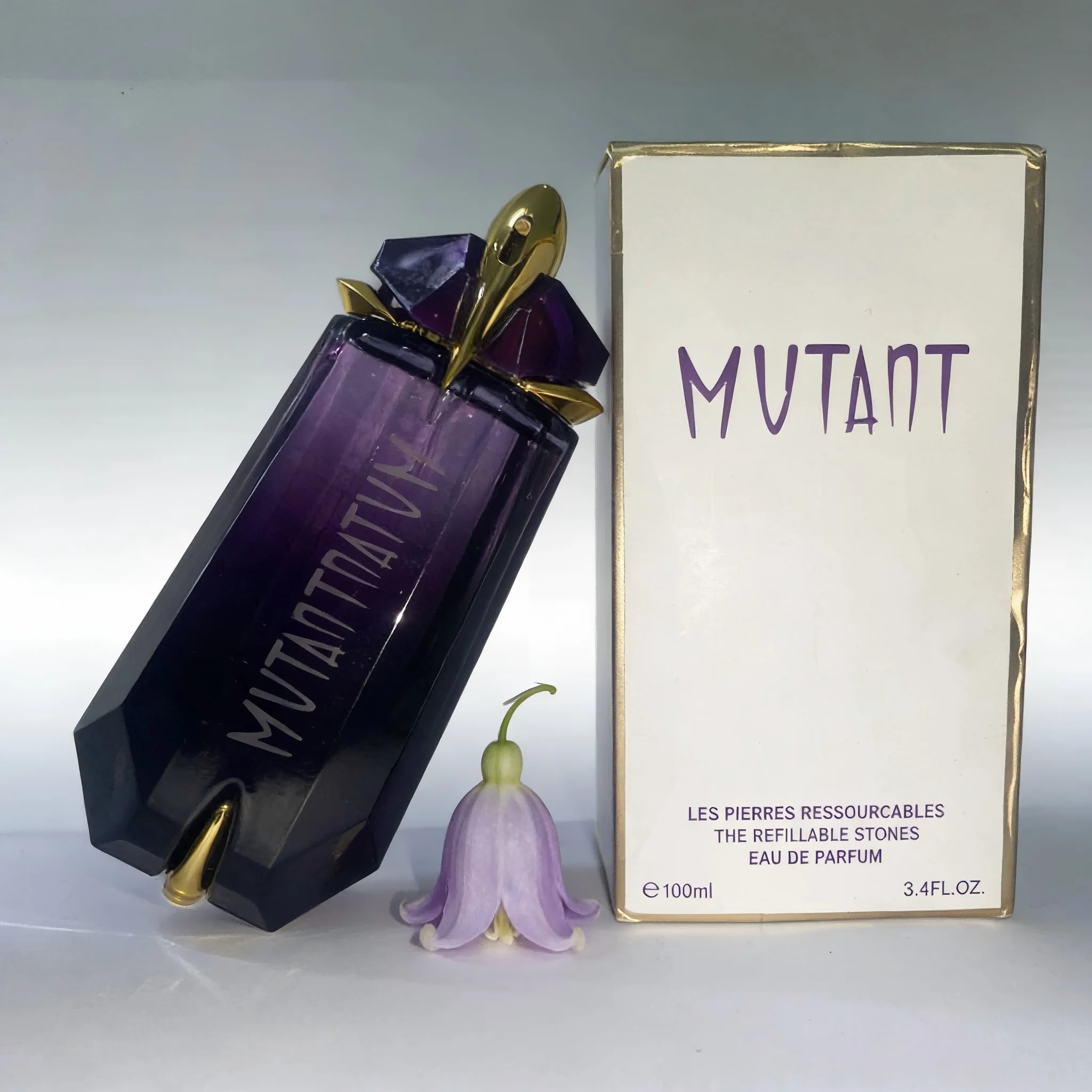 

Mutant Eau de Parfum Refillable Stones: Luxe Purple Faceted Bottle, Long-Lasting Scent for Women
