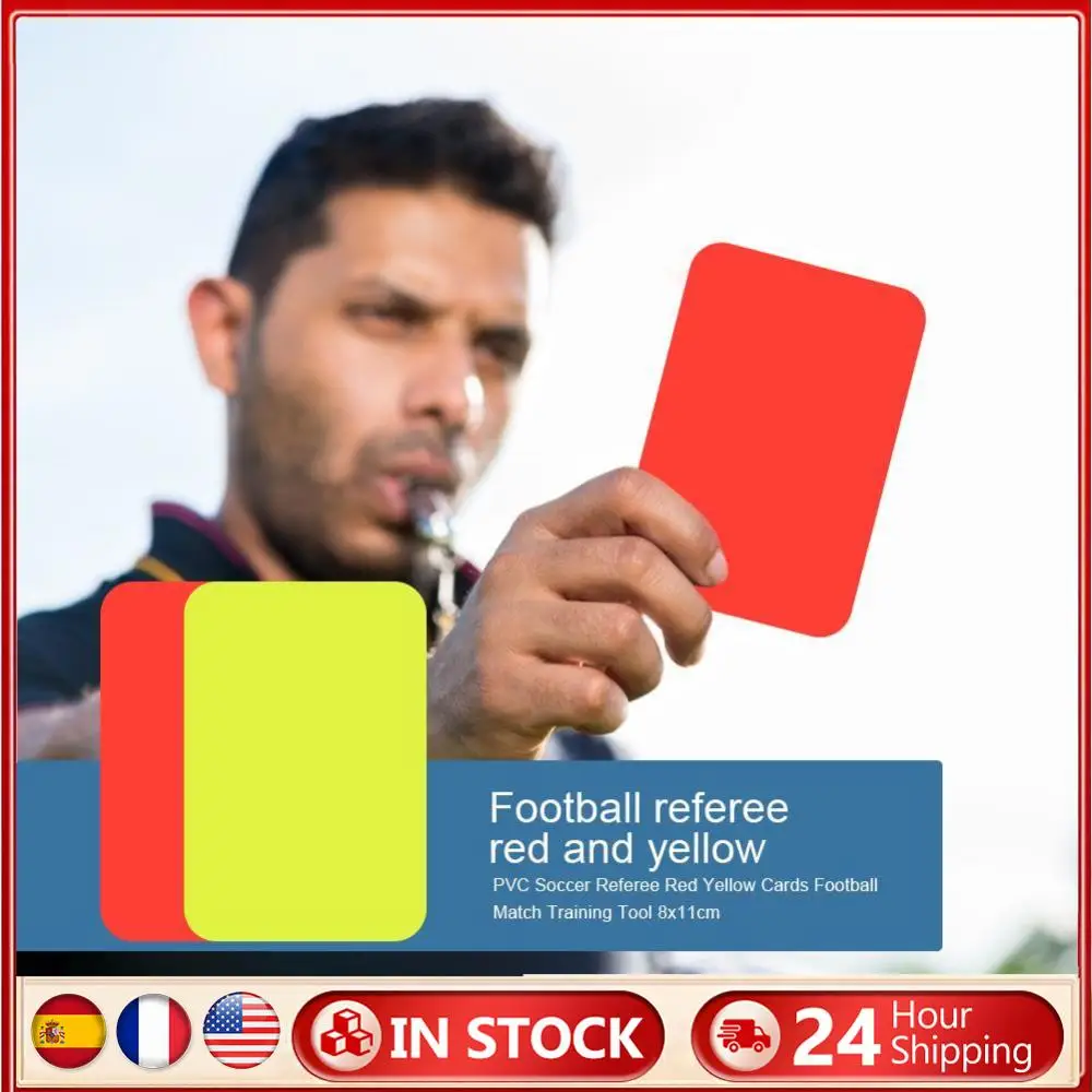 

Инструмент футбольного судьи, красные, желтые карточки для тренировок футбольных матчей 3,2x4,3 дюйма