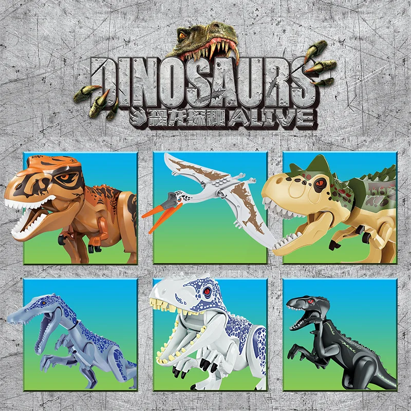 

Dinosaur Jurassic Series Toys Overlord Brawl Tyrannosaurus Park Large Building Block Toys Model Gifts for Boys Adult Kids