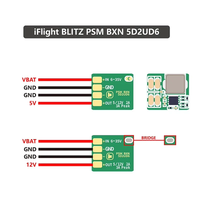 1 szt. Moduł regulatora napięcia BEC 2-8S 5V/2A 12V/3A Buck, odpowiedni do iFlight BLITZ