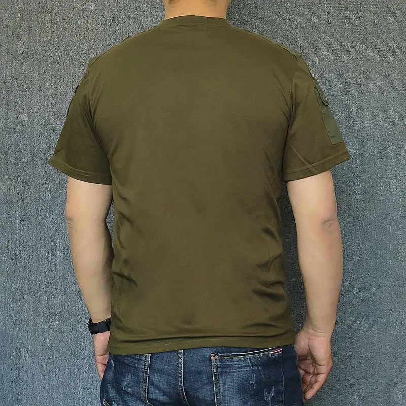 Tactical Retro Short Sleeve T Shirts Mens Graphic Patchwork Quick Dry Military Tops Outdoor Commute Special Forces T-shirts Male