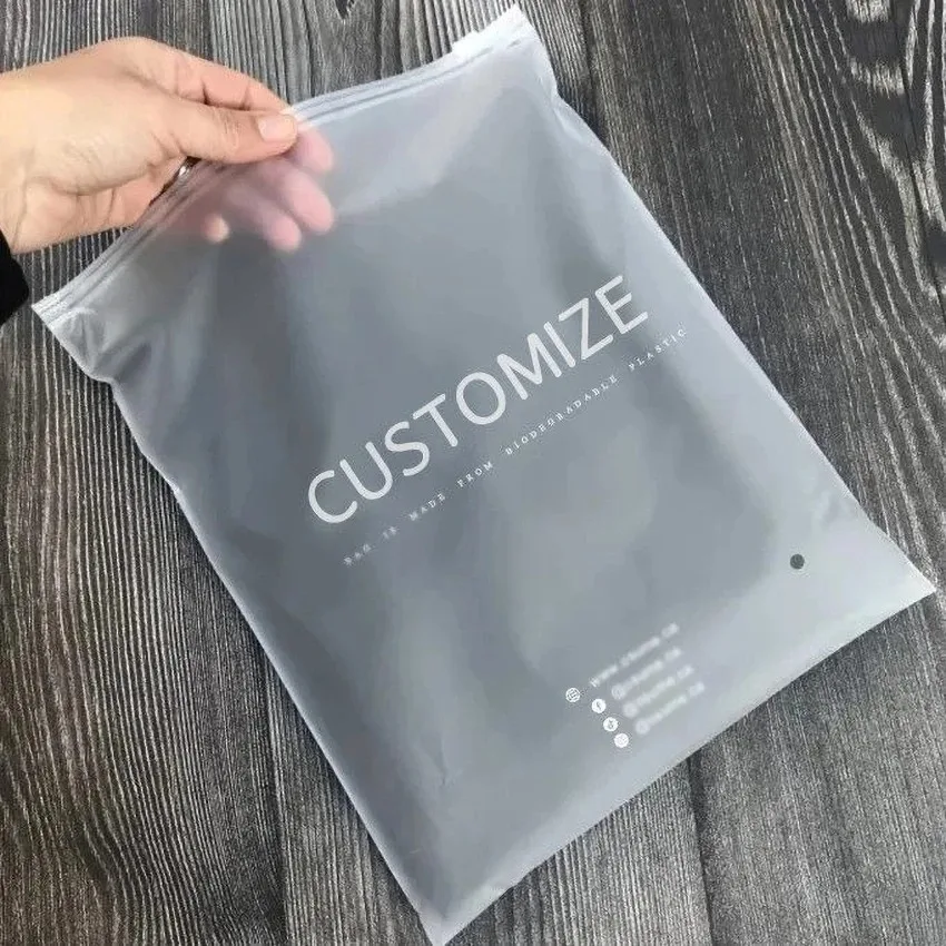 Cstomized Thickened frosted zipper sealed storage bag heavy-duty transparent plastic zipper packaging bag clothing storage bag