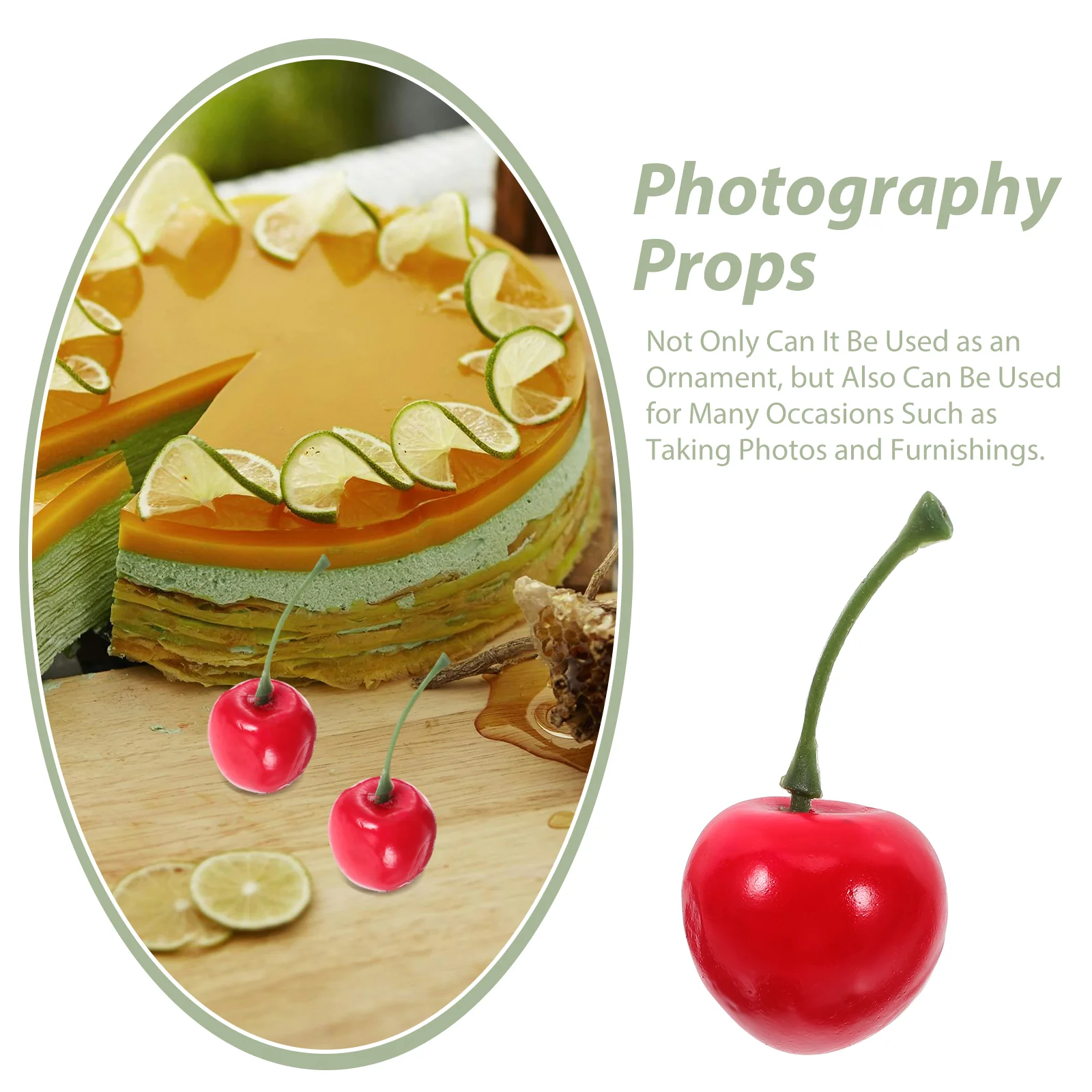 20 piezas modelo de simulación de fruta frutas artificiales para decoración realista Mini centro de mesa de fiesta de cereza roja bebé