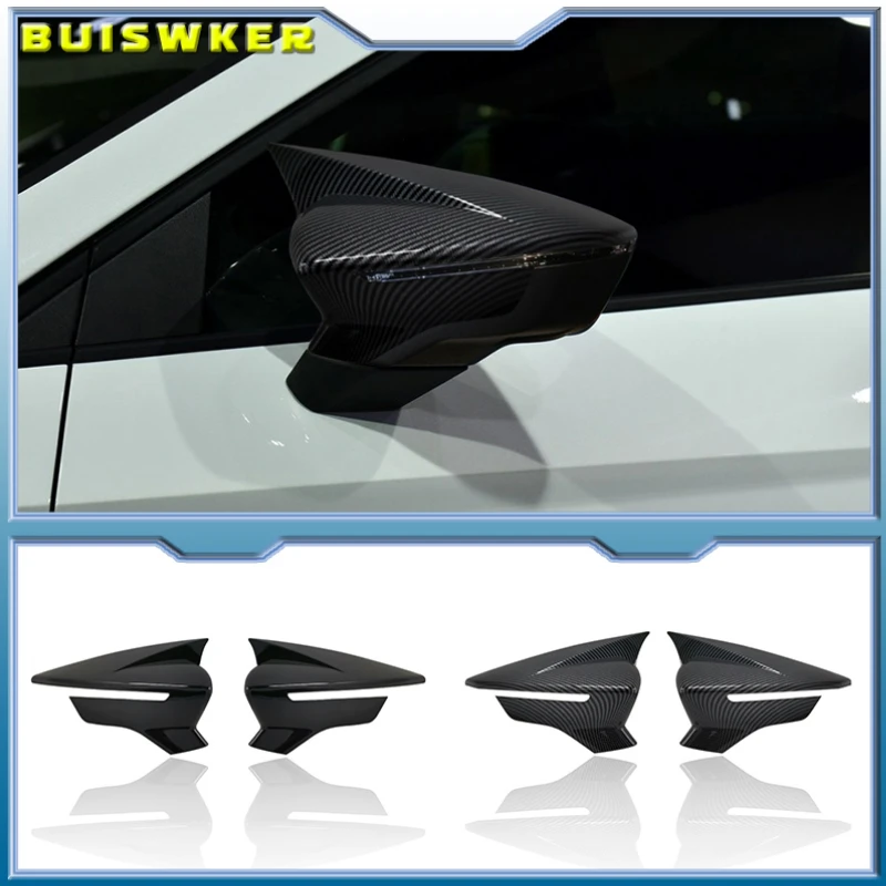 For Seat Leon MK3 MK3.5 5F ST FR Cupra 2013-2019 Gloss Black Carbon Fiber Rearview Mirror Cover wing cover Car accessories