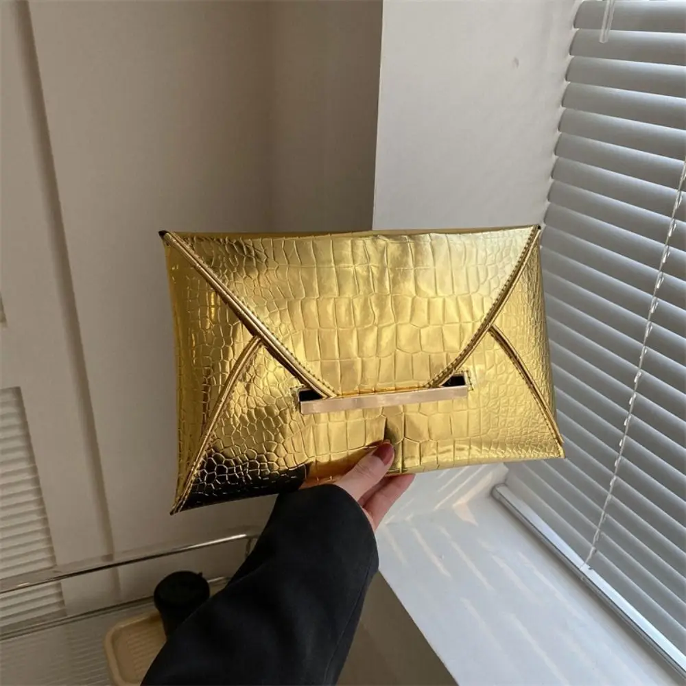 

Pure Color Contrast Crocodile Pattern Coin Purse Matte Glossy Cover Style Wallet PU Material Square Mobile Phone Bag Hiking