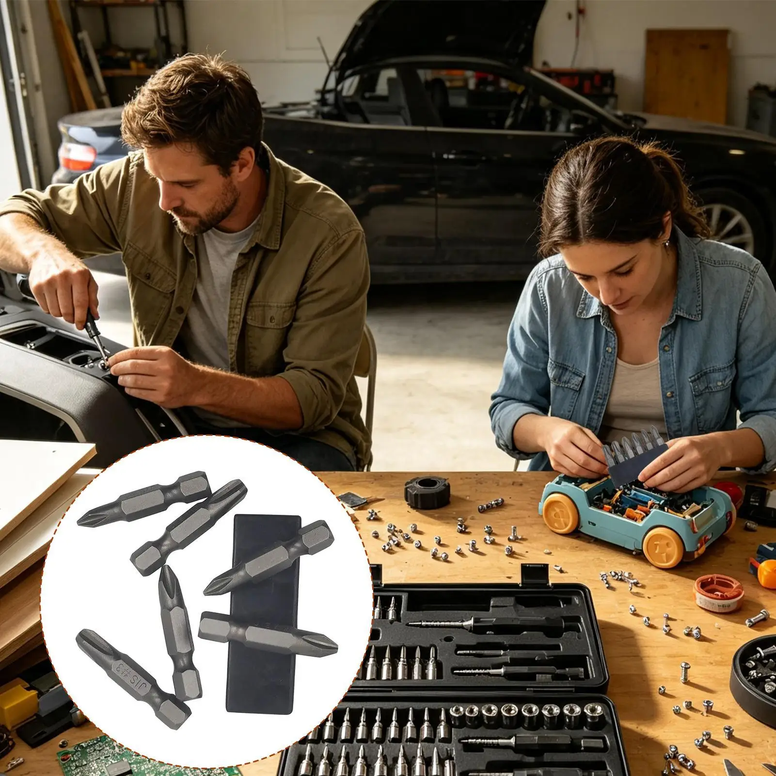 Screwdriver Bits 1/4 Hex Shank 35mm Heavy Duty Repair Tools 6-Piece Ratchet Nut Screw Driver Bits For Woodworking Plumbing view 3