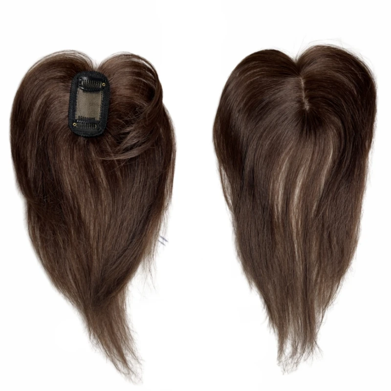 Satifresion 100 % Echthaar-Clip-in-Pony für Frauen, dünner werdendes Haar, 3D, natürlich, gebogen, dünner seitlicher Pony, gefälschte Fransen, einfach zu tragen – Detail 17