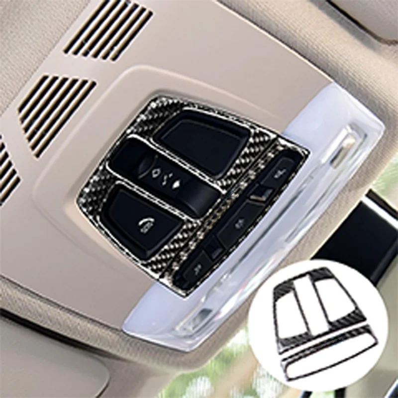 

2pcs Carbon Fiber Car Reading Light Decor Frame Stickers For BMW F30 F20 F34 F46 X5 F15 X6 F16 X1 F48 Car Interior Accessories