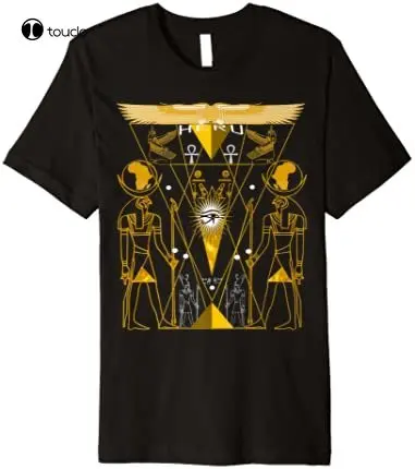 Egyptian Sacred Geometry Horus Heru. Egyptian Gods Premium T-Shirt Tee Shirt unisex