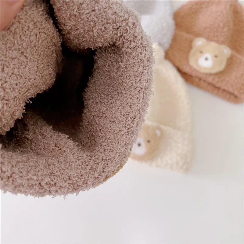 MILANCEL 2022Winter Baby Hat Newborn Girls Hat Infant Boy Bear Hats