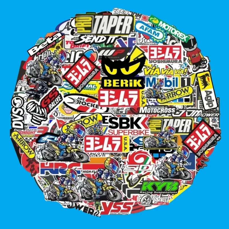 40/80pcs Car Bike Helmet Tank Racing Sponsor Logo Set Motorcycle Stickers Moto For Honda Yamaha Kawasaki Suzuki Motocross Decals image 5