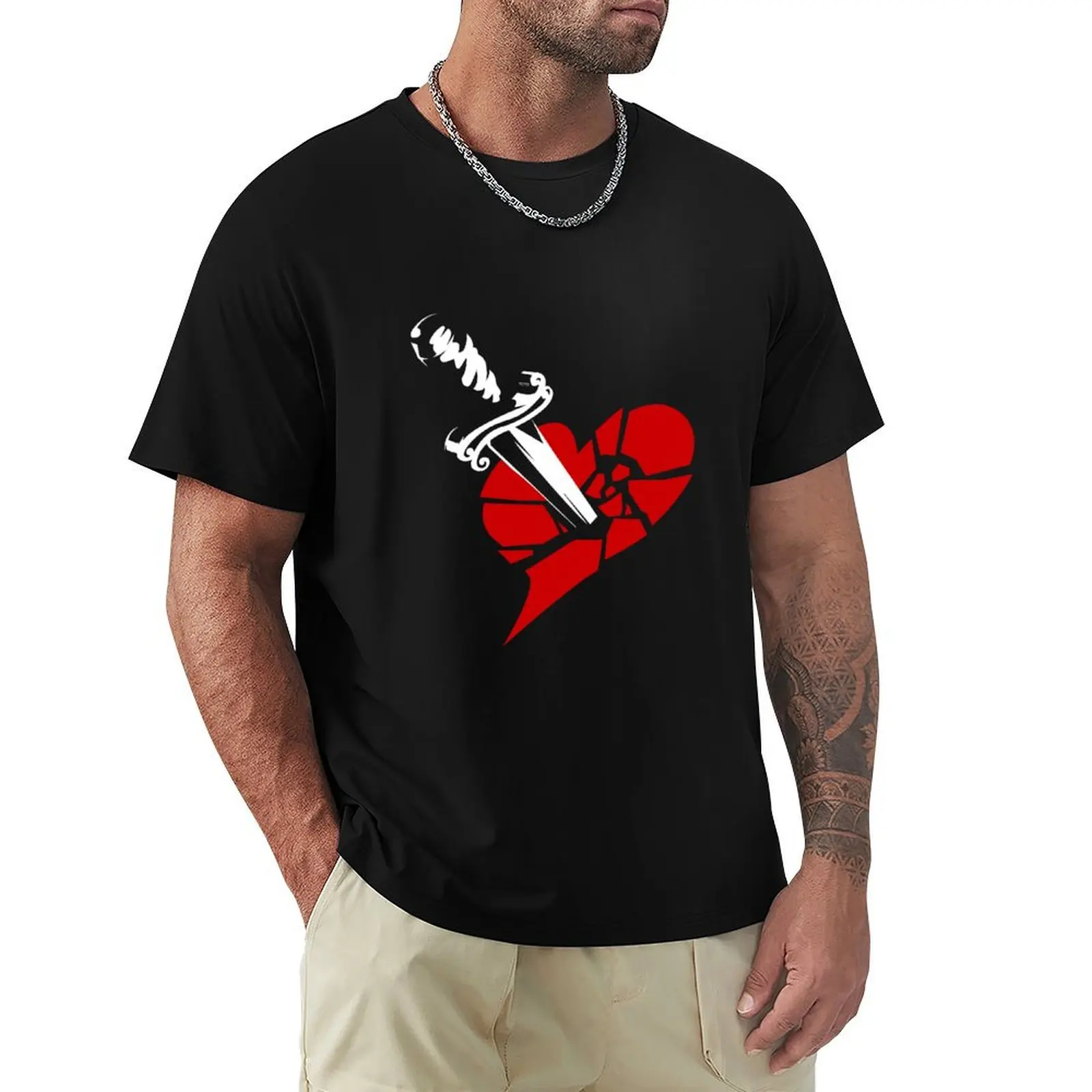 Heart and dagger T-Shirt shirts graphic tee customs graphics anime t shirts mens t shirts casual stylish