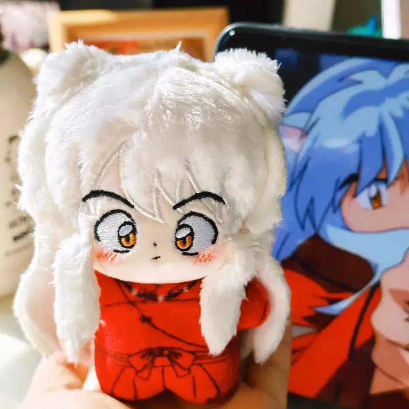 New Cute Inuyasha Anime Surroundings 10cm Plush Bag Decoration Pendant Stuffed Doll Toy For Fans Gifts Fans Production view 5