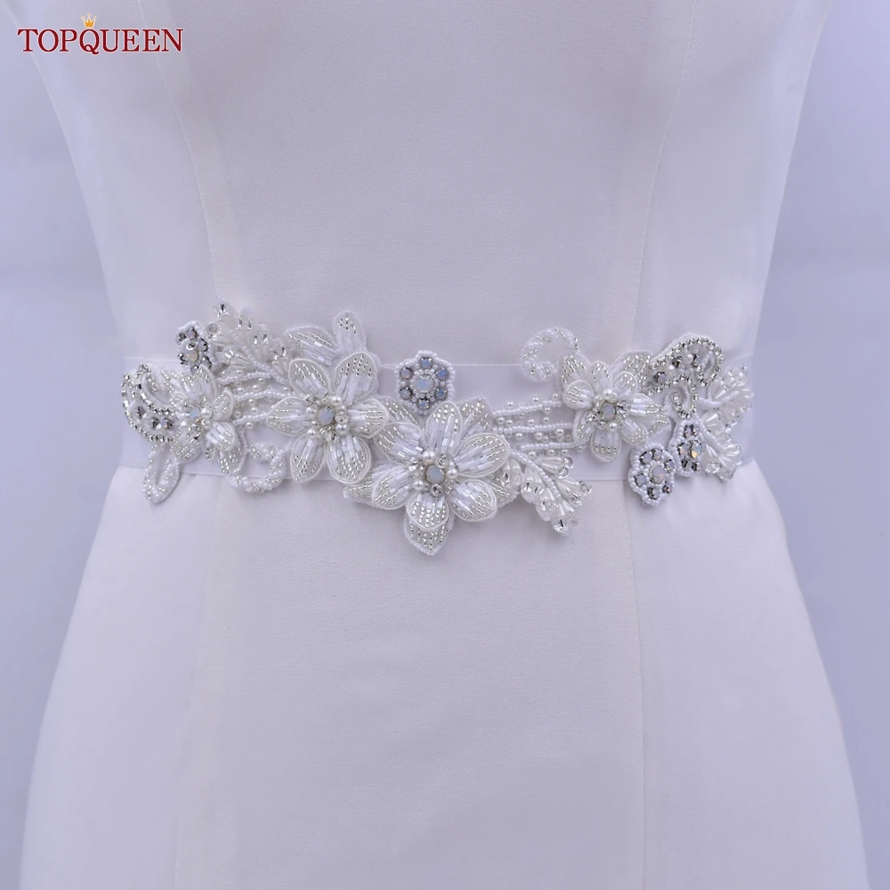 TOPQUEEN S112 Braut Dekorative Gürtel für Hochzeit Kleid Frau Damen Party Kleid Opal Perlen Handgemachte Applique Sash Zubehör