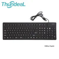 Thundeal Waterproof 85 Keys Silicon English Russian Keyboard Tablet Desktop Pad PC Tablet USB Wired Gamer Office Russian