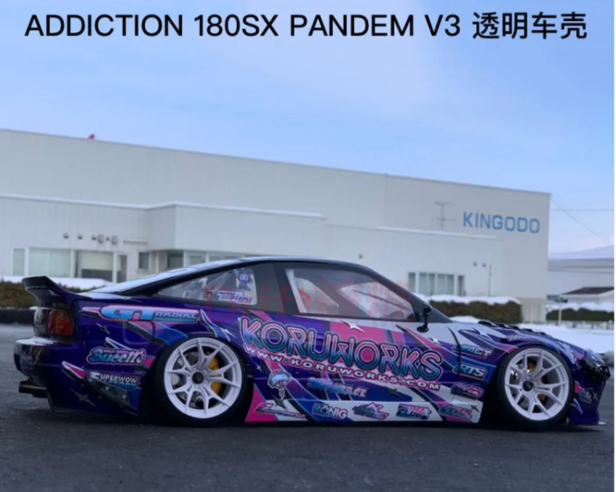 AD-HB9 Addiction Nissan 180SX PANDEM v 31/10RC Drift Wide Clear Body