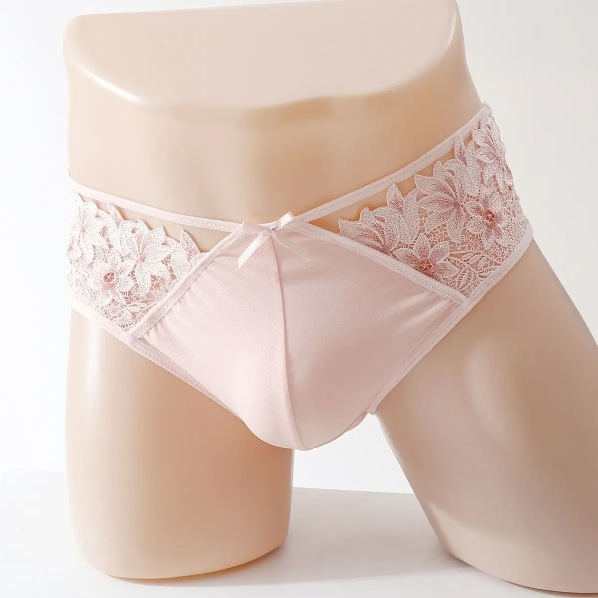 

Man's Lace Pink Briefs Live Show Dance Costumes DJ Club Private FKK Party BF Gift