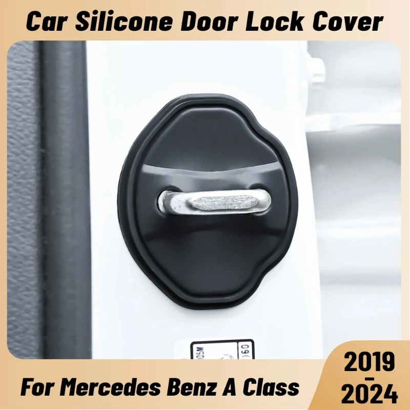 

For Mercedes Benz A Class 2019-2024 Car Door Shock Absorber Door Lock Protector Silicone Auto Door Lock Latches Cover