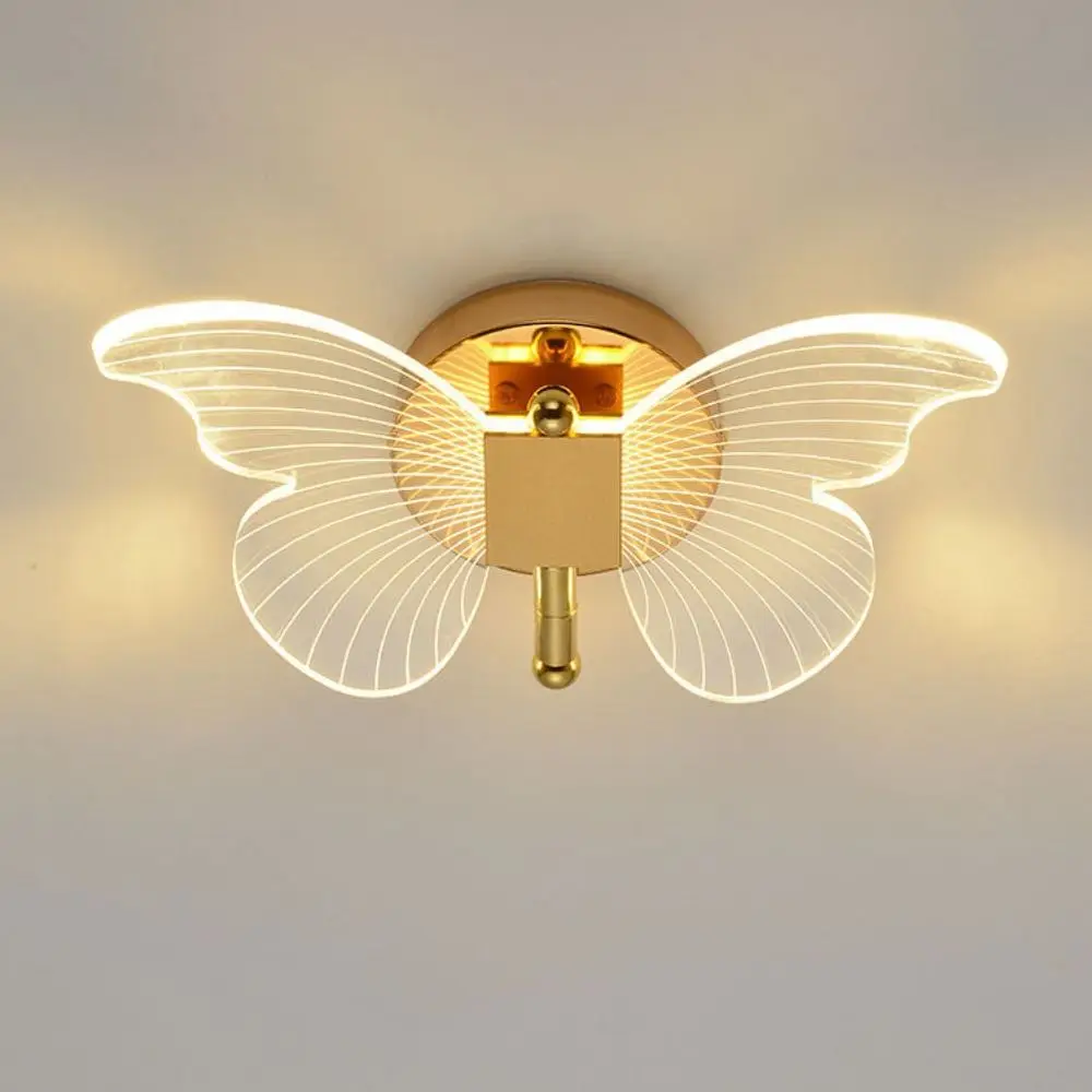 Metal Acrylic LED Butterfly Wall Lamp Tricolor Adjustment Elegant Ceiling Light‘ Modern Creative Wall Light Sconces