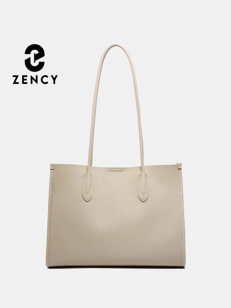 Bolsa de couro zency de grande capacidade para mulheres, bolsa de ombro feminina, sacola grande, sacos de compras para viagem