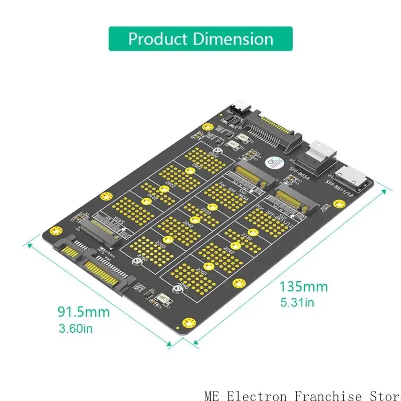 Soid Disks Converter for M.2 NVMe to SFF 8611 SFF 8654 Connection Multiple Interfaces Efficient