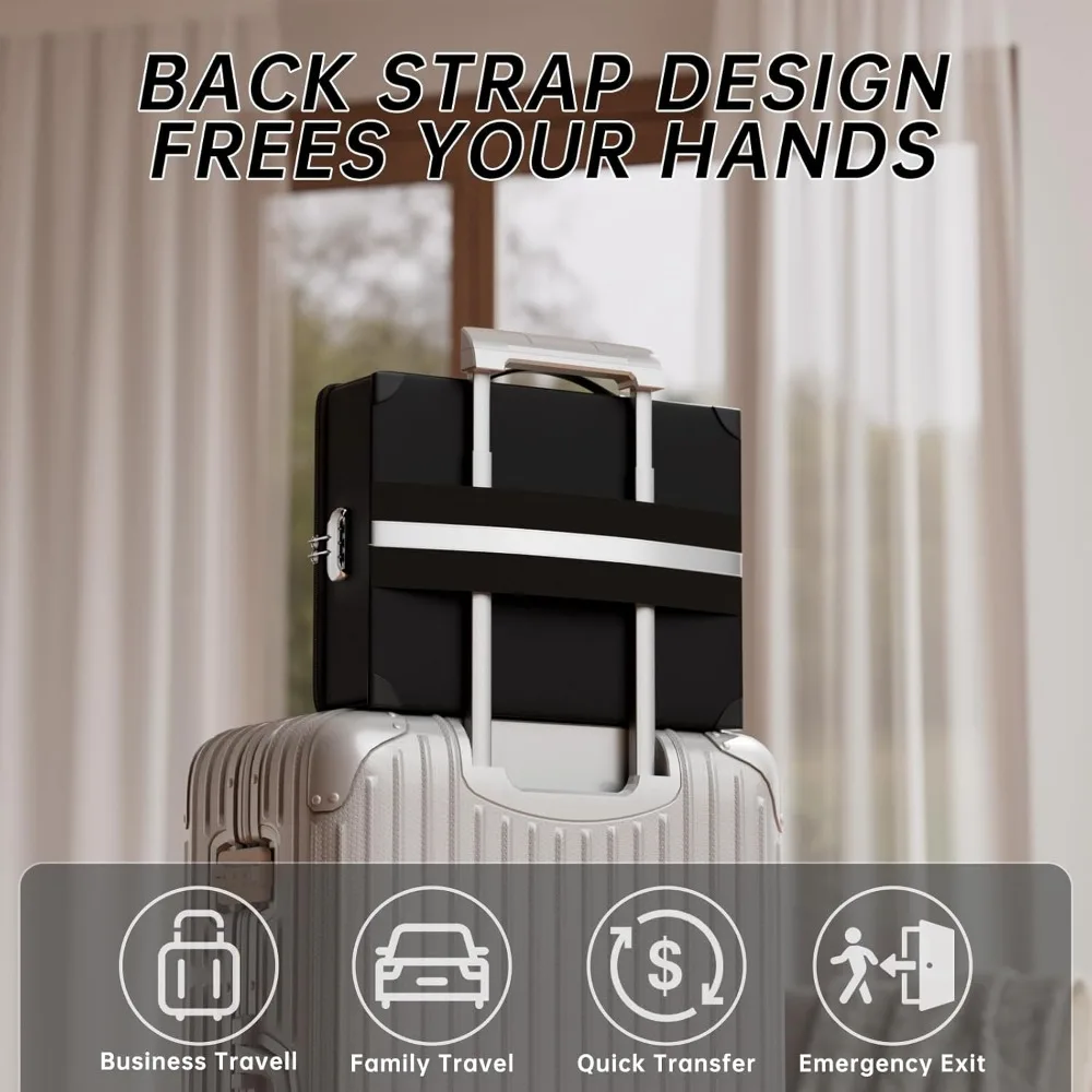 Fireproof Safe Box with Lock, Water Resistant Hard Case for Documents, Valuables, Laptop in Black