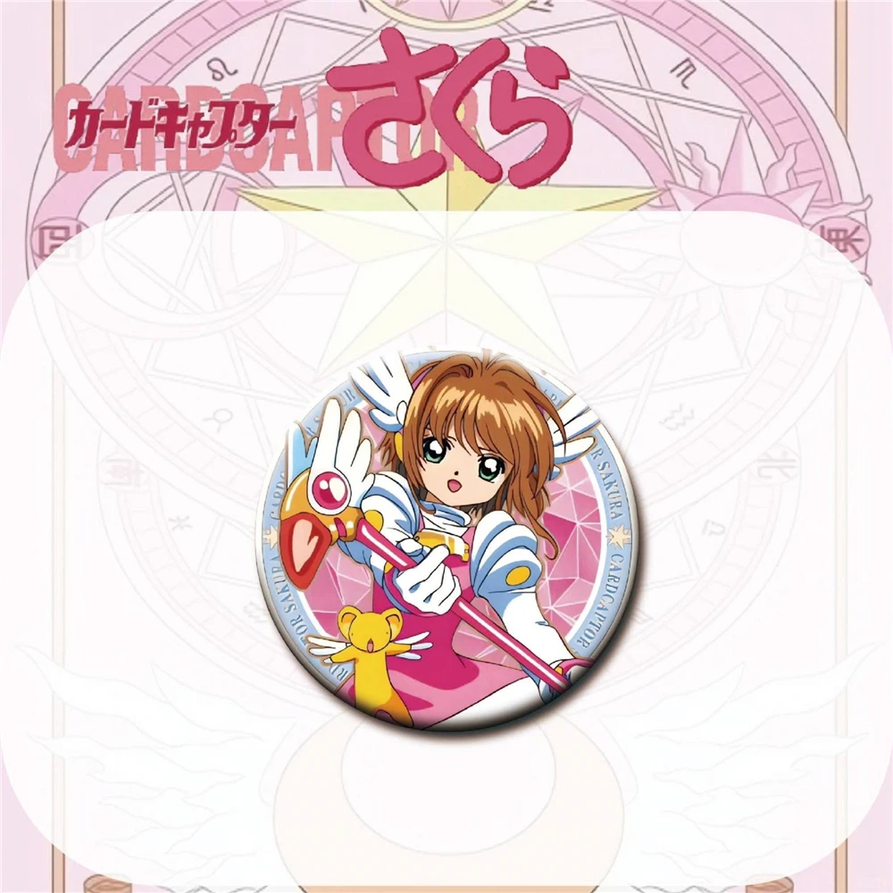 58mm Anime KINOMOTO Cardcaptor Sakura CCS Li Meiling Cosplay COSTUME Badge Pin SPTE Tinplate Brooch﻿ Prop
