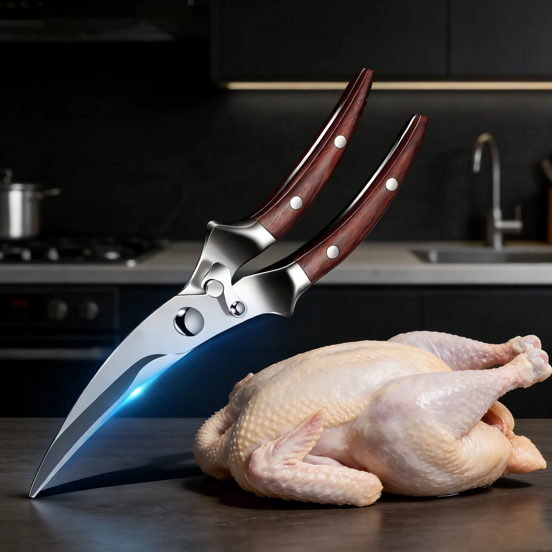 Professional Poultry Shears Kitchen Scissors Chicken Turkey and Fish Bones Essential for Home Durable Household Cooking Tool