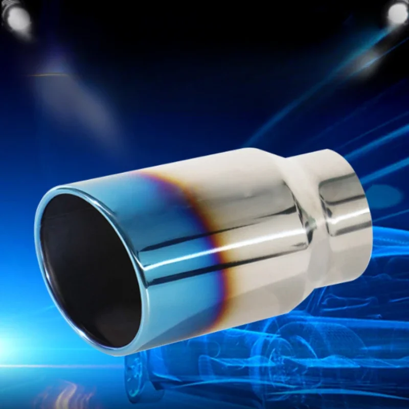 

2PCS Car Auto Exhaust Muffler Exhaust Tip Stainless Steels Single Outlet Tailpipe For Most Cars Accessories